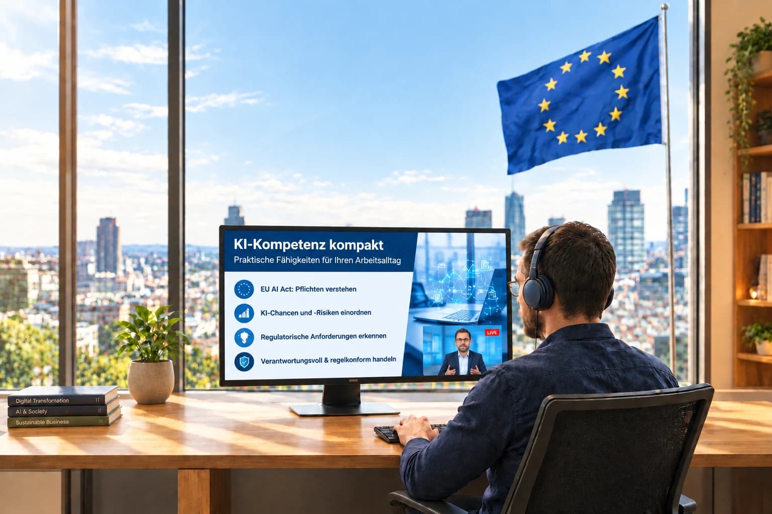 Live-Online-Kompaktkurs EU AI Act mit Präsentationsfolie